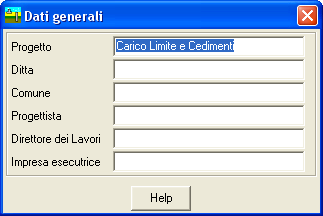 5 Menu Dati In uesta voe di menu sono ontenuti tutti i omandi neessari per le operazioni di input dei dati. Il menu, una volta attivato, si presenta ome in figura.