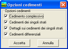 9.1.1.1 Eleno fondazioni (opzioni generazione relazione) Alla finestra Fondazioni i si aede liando il pulsante [Eleno fondazioni] dalla finestra Genera relazione di alolo.