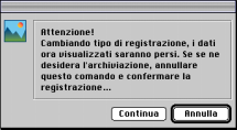 Usare il menù a tendina per selezionare il tipo di registrazione. Non è possibile trasformare un movimento di carico in uno di scarico o intramagazzino e viceversa.