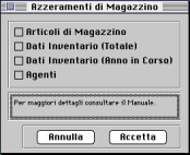 La durata dell'elaborazione è proporzionale al numero dei movimenti di carico-scarico da cancellare e può essere lunga quando il numero dei movimenti è elevato.