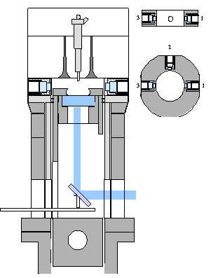 B.2 Caratteristiche tecniche B Il motore monocilindrico AVL da ricerca Il motore AVL ad accesso ottico è un motore diesel monocilindrico a quattro tempi ad iniezione diretta, appositamente progettato