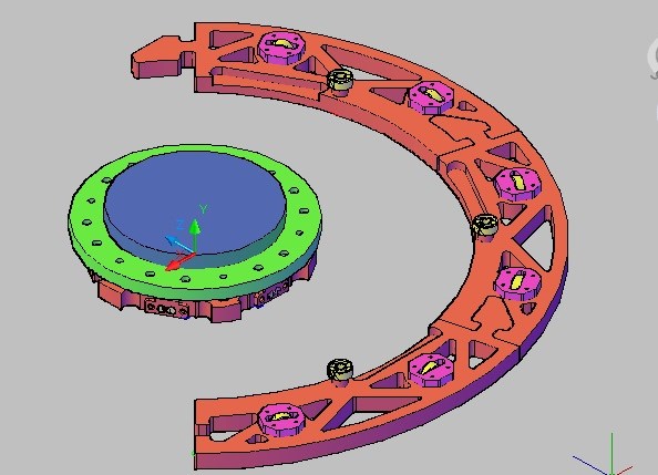 sopra ad entrambi l elemento centrale superiore di legno (1 C) Affiancare il primo elemento circolare