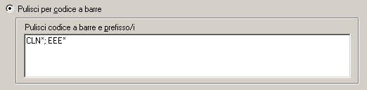Funzioni di Gestione periferiche Configurazione di slot di pulizia in base al prefisso del codice a barre L'opzione Pulisci per codice a barre consente di specificare gli slot di pulizia per la