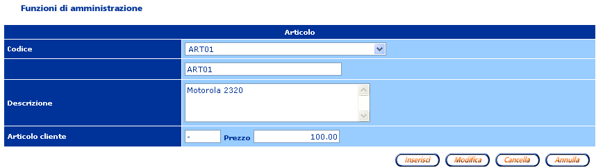 Prezzo ON16 Prezzo unitario (*) Legenda "Tipo campo" : 1 carattere O= obbligatorio F= facoltativo 2 carattere : A=alfanumerico N=numerico D=formato data caratteri successivi=lunghezza campo Per