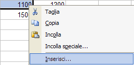 Inserire nuove celle (1/2) 1.