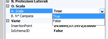 Se si volesse eliminare la scala sarebbe sufficiente cliccare sul rigo con la scritta true e portarla a false.