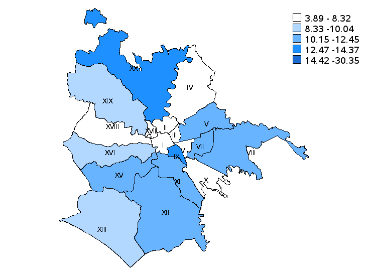 Tassi di mortalità standardizzati (x 100,000) sulla popolazione del Lazio