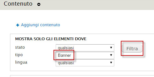 Scegliendo poi modifica per i contenuti esistenti o creando nuovi contenuti di questo tipo, si potranno impostare i contenuti desiderati: - Title = il titolo che verrà mostrato in sovra impressione