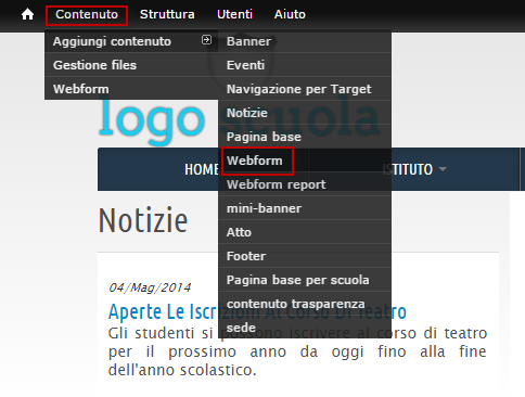 A questo scopo esiste il contenuto di tipo Webform.