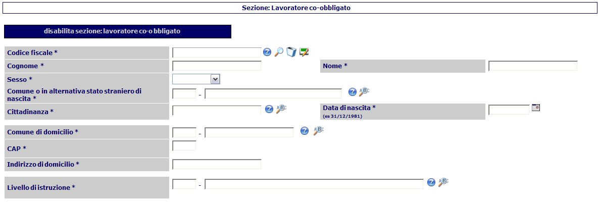 UNILAV (Unificato Lav) CAP: Tale campo è compilato in automatico al momento dell inserimento del comune di domicilio. Indirizzo di domicilio: Inserire l indirizzo di domicilio del lavoratore.