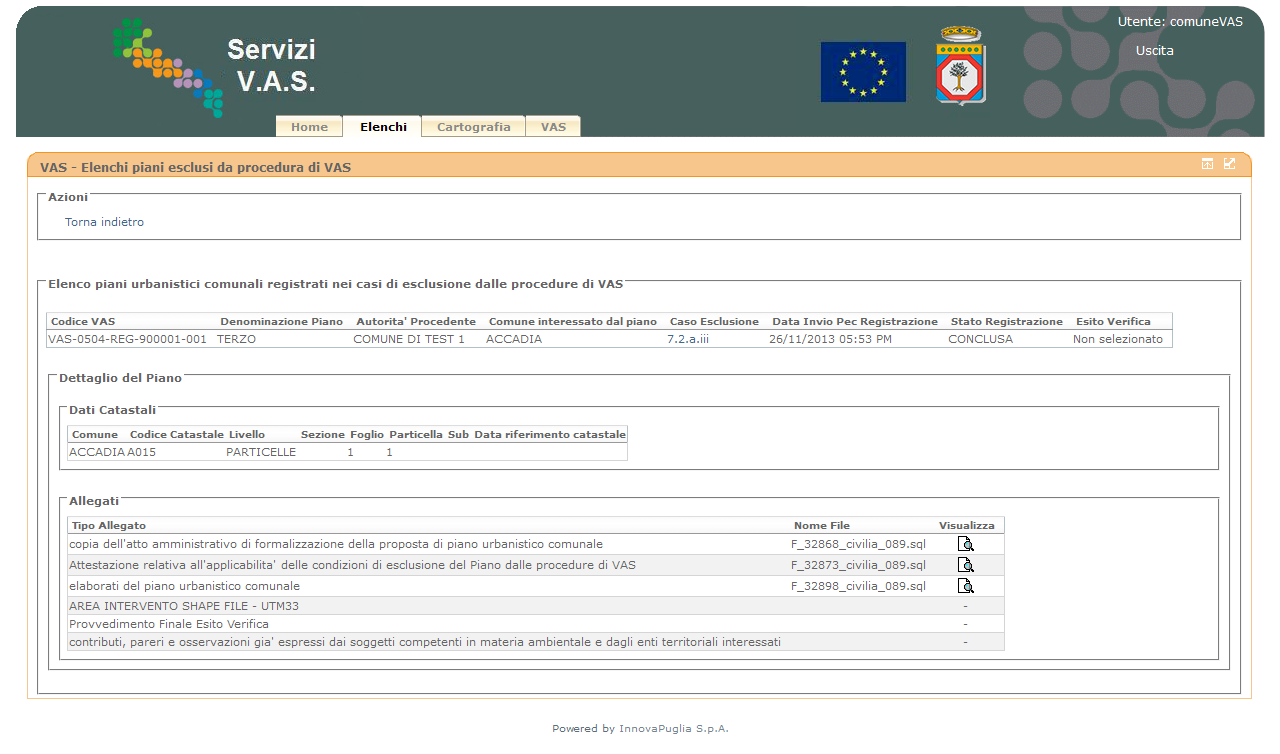 Al termine della visione, cliccare su Torna indietro per accedere nuovamente all elenco di tutte le