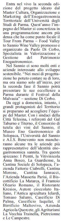 RASSEGNA STAMPA UNISANNIO