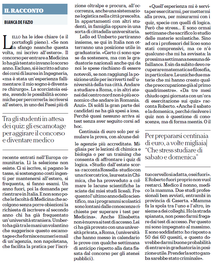 RASSEGNA STAMPA UNISANNIO