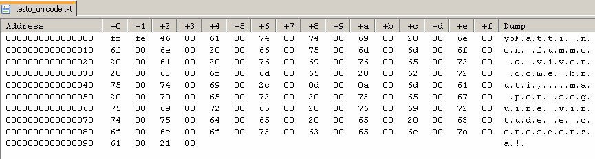 Questi bit sono registrati nella memoria del PC in modo sequenziale, cioè uno dopo l'altro senza soluzione di continuità.