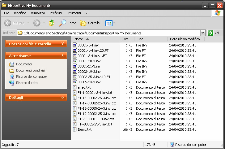 trasferire i dati al PC è l uso della sincronia Files di Active Sync.