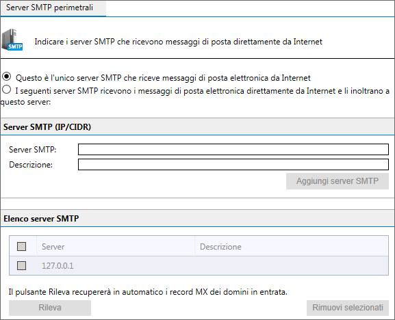 Schermata 123: impostazioni server SMTP perimetrali 2.