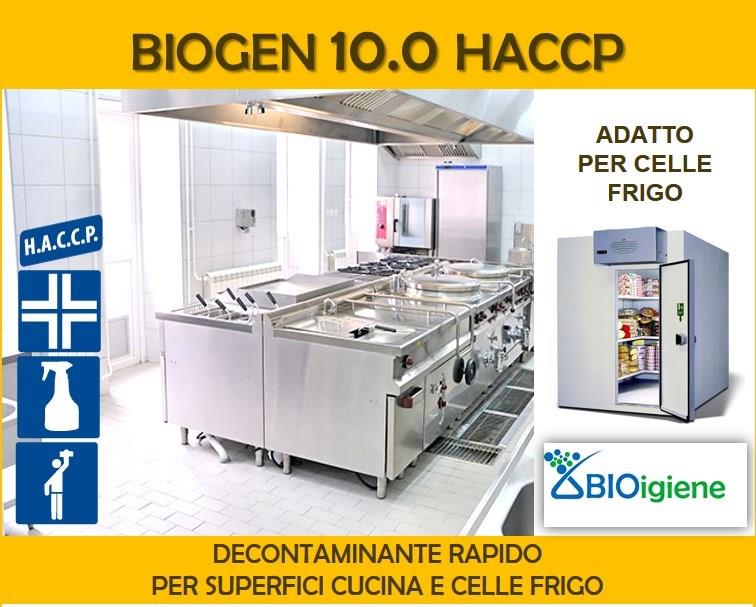 DIVISIONE CUCINA BIOGEN 2.5 APPLICAZIONI Sanitizzante specifico per la pulizia e sanitizzazione di attrezzature (affettatrici, coltelli, attrezzature alimentari, ecc.