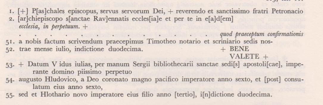 Scrittura curiale romana Privilegio di Pasquale II