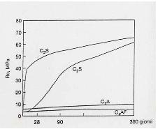 Composizione chimica e mineralogica Formazione di quattro fasi principali nel clinker Formula Ossidi Notazione Nome % in peso Ca 3 SiO 5 3CaO. SiO 2 C 3 S alite 50-70 Ca 2 SiO 4 2CaO.