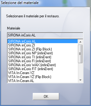 6 Molaggio Sirona Dental Systems GmbH Selezione del materiale 6 Molaggio 6.