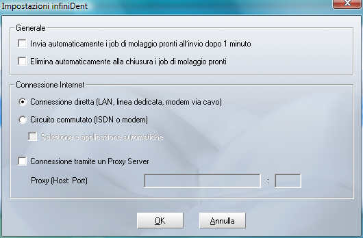 Sirona Dental Systems GmbH 13 Tool Upload infinident 13.3.1 Barra dei menu Tramite la voce di menu "File" è possibile selezionare diverse "Impostazioni" per il tool Upload oppure terminare il programma.