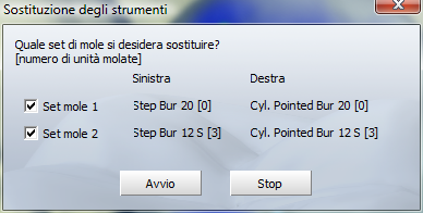 Sirona Dental Systems GmbH 3 Superficie operativa 3.7.3.2 Strumenti inlab Ved. anche il capitolo "Sostituzione degli strumenti di molaggio" nelle Istruzioni d'uso. 1.