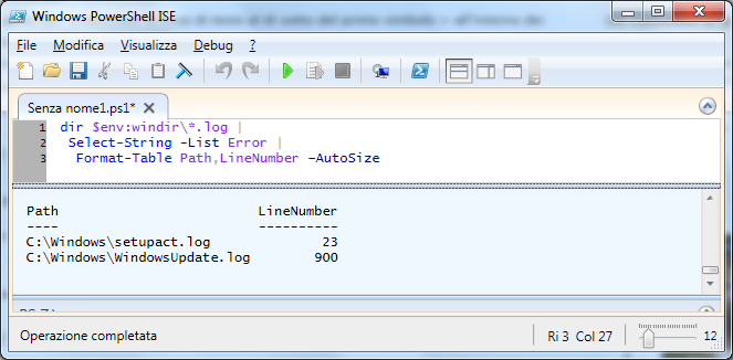Analisi dei file di log Create una lista di tutti i file di log nella cartella di Windows (variabile d ambiente Windir ); cercate all interno dei file di log la parola