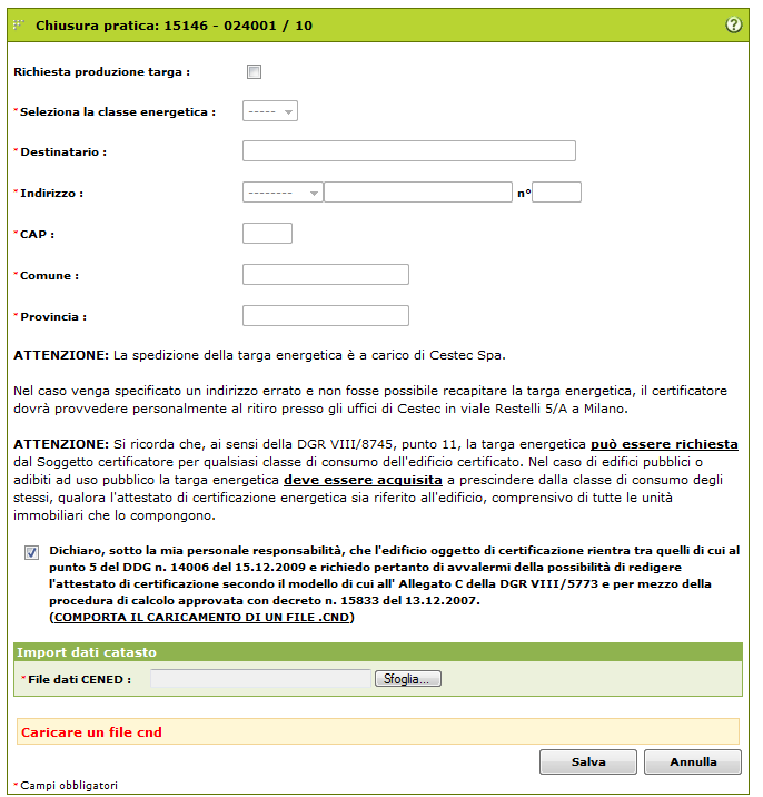 Figura 6.9 Caricare un file.xml invece di un file.cnd 7.1.4.2.3 Caricamento di un file.xml prodotto con una versione precedente o non calcolato Nel caso in cui venga caricato un file.