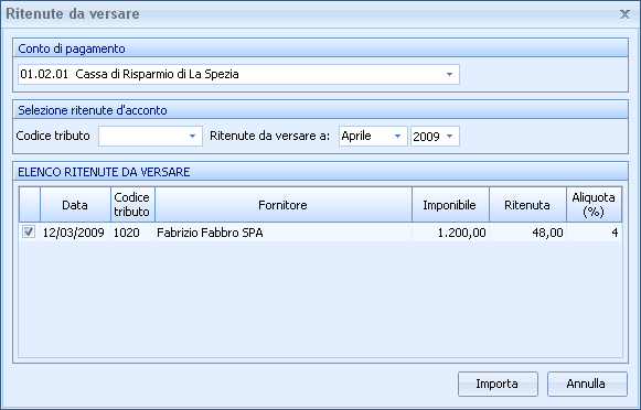 130 NOVA Condominio Ritenute d'acconto 6.3.7 Stampa Quadro AC La funzione Stampa Quadro AC permette di compilare la comunicazione da inviare all Anagrafe tributaria contenente l importo complessivo