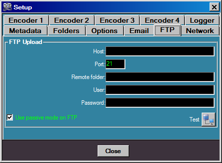 - 17 - FTP Il servizio FTP invia un file audio appena registrato al server FTP (il timer deve avere il flag Invia al server FTP attivo) Sito indirizzo del server ftp Porta il numero di porta Cartella