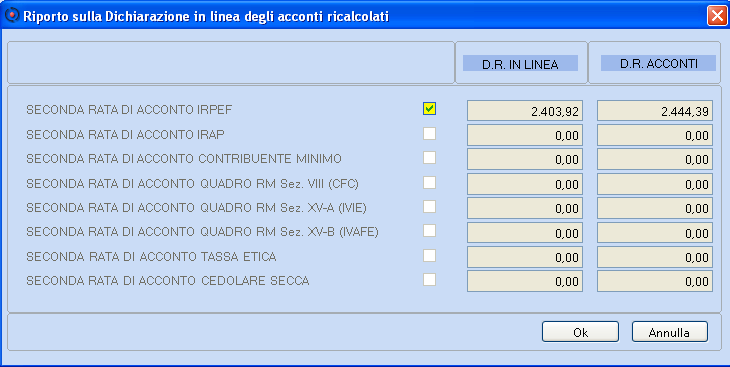 IRPEF: a decorrere dall'anno 2013 la misura dell'acconto aumenta dal 99 al 100%; gli effetti dell'incremento sono validi in sede di versamento della seconda o unica rata di acconto; IRES: la misura