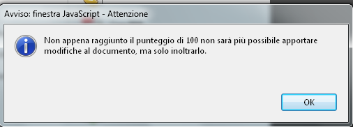 Compilazione del Modello All apertura del modello viene visualizzato il messaggio sottoriportato Procedere alla compilazione del modello ed allegare la documentazione probante attraverso l attache in