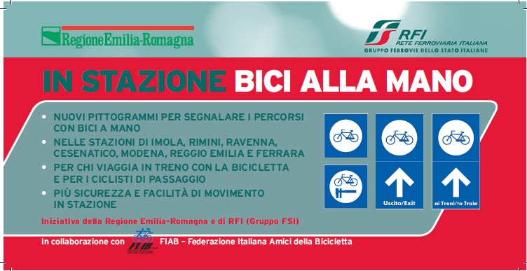 azioni regionali: accessibilità stazioni ferroviarie segnaletica ciclabile IN STAZIONE BICI ALLA MANO Ferrara, 31 maggio 2013 nuovi pittogrammi per segnalare i percorsi per le biciclette in 7