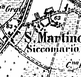 Igm 1889 si identifica il centro storico del paese, situato tra le via Guglielmo Marconi, via