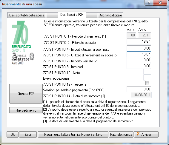 Manuale di PIGC e Rent Manager sulla ritenuta di Febbraio. Inseriamo quindi la fattura di Febbraio e facciamo il relativo scorporo.