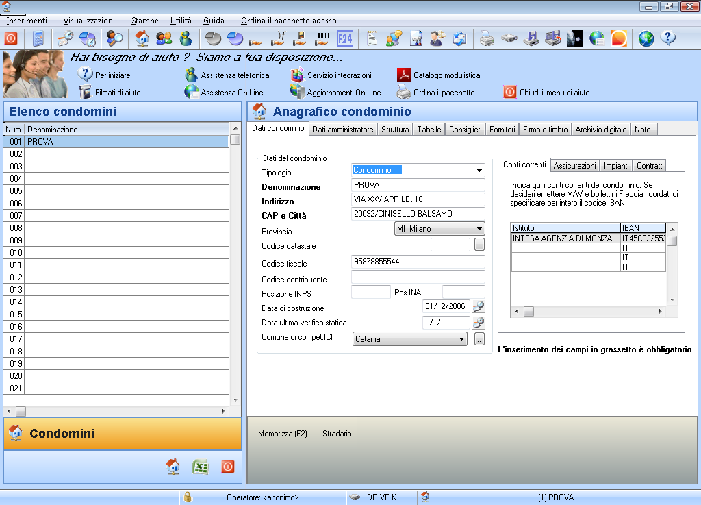 Manuale di PIGC e Rent Manager 3.1 Inserimento o modifica di un condominio L inserimento di un nuovo condominio si effettua in due fasi: 1.