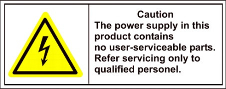 4 Safety Warnings and Cautions Please pay attention to the following warnings and cautions: Hazardous Voltage may be present: Special measures and precautions must be taken when using this device.