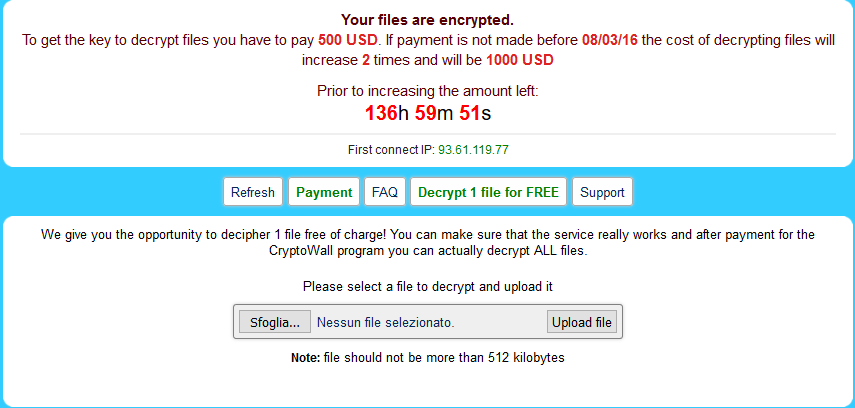 TeslaCrypt anno: 2015 febbraio