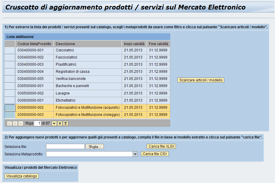 Pubblicazione e aggiornamento