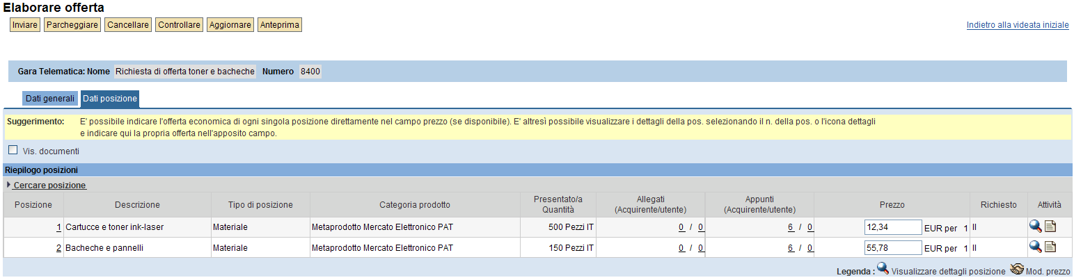 Acquisto con Richiesta di offerta L invito alla Richiesta di Offerta da parte dell Amministrazione viene fatta con l invio di una comunicazione certificata all'indirizzo di posta elettronica