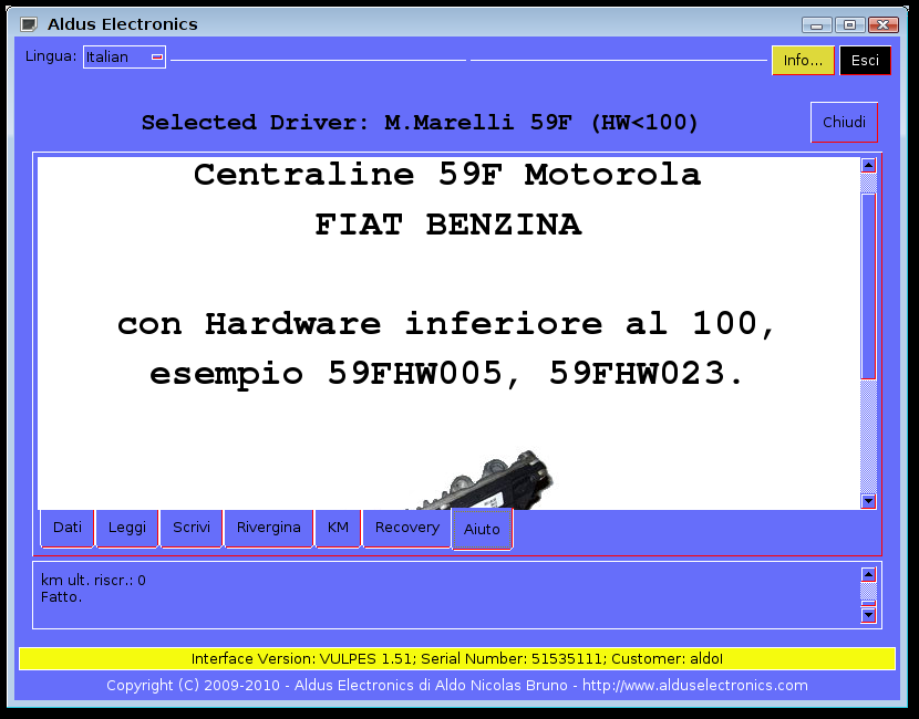 Recovery Questa funzione consente di leggere il card pass in alcune centraline. Inoltre è possibile inserire il card pass per sbloccare temporaneamente la centralina.