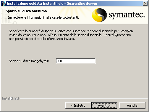 162 Installazione dei componenti di gestione di Symantec Client Security Installazione e configurazione dei componenti opzionali 6 Nel pannello Tipo di
