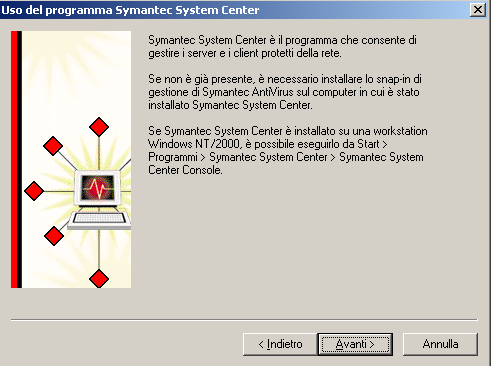 188 Installazione dei server Symantec Client Security Distribuzione di un installazione server tramite una connessione di rete ogni riavvio del server.