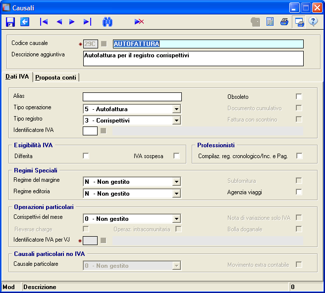 Pagina 2 di 8 Operativamente sono state create due apposite causali contabili che racchiudono le indicazioni utili per il fine contabile/fiscale sopra menzionato, in base al registro iva nel quale si