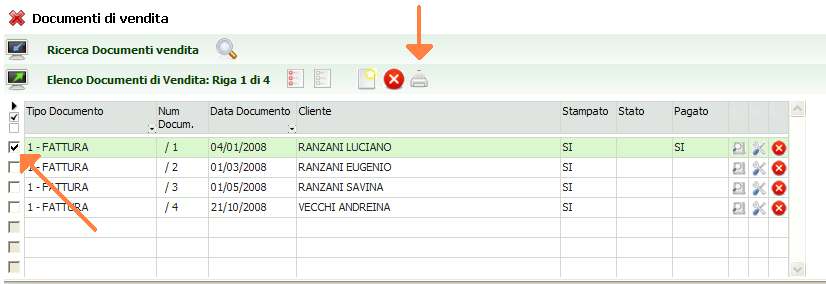 documenti) utilizzando la modalità seguente: La stampa genera un file PDF che il sistema aprirà automaticamente con Acrobat consentendo quindi di utilizzare anche tutte le operazioni di acrobat