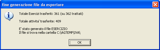 Continuiamo ad esportare anche i dati dell attività ed esercizio contabile nel seguente modo: Sempre da BDIR B04 : 17 esportazione dati esercizio a procedura on line Effettuare due volte l