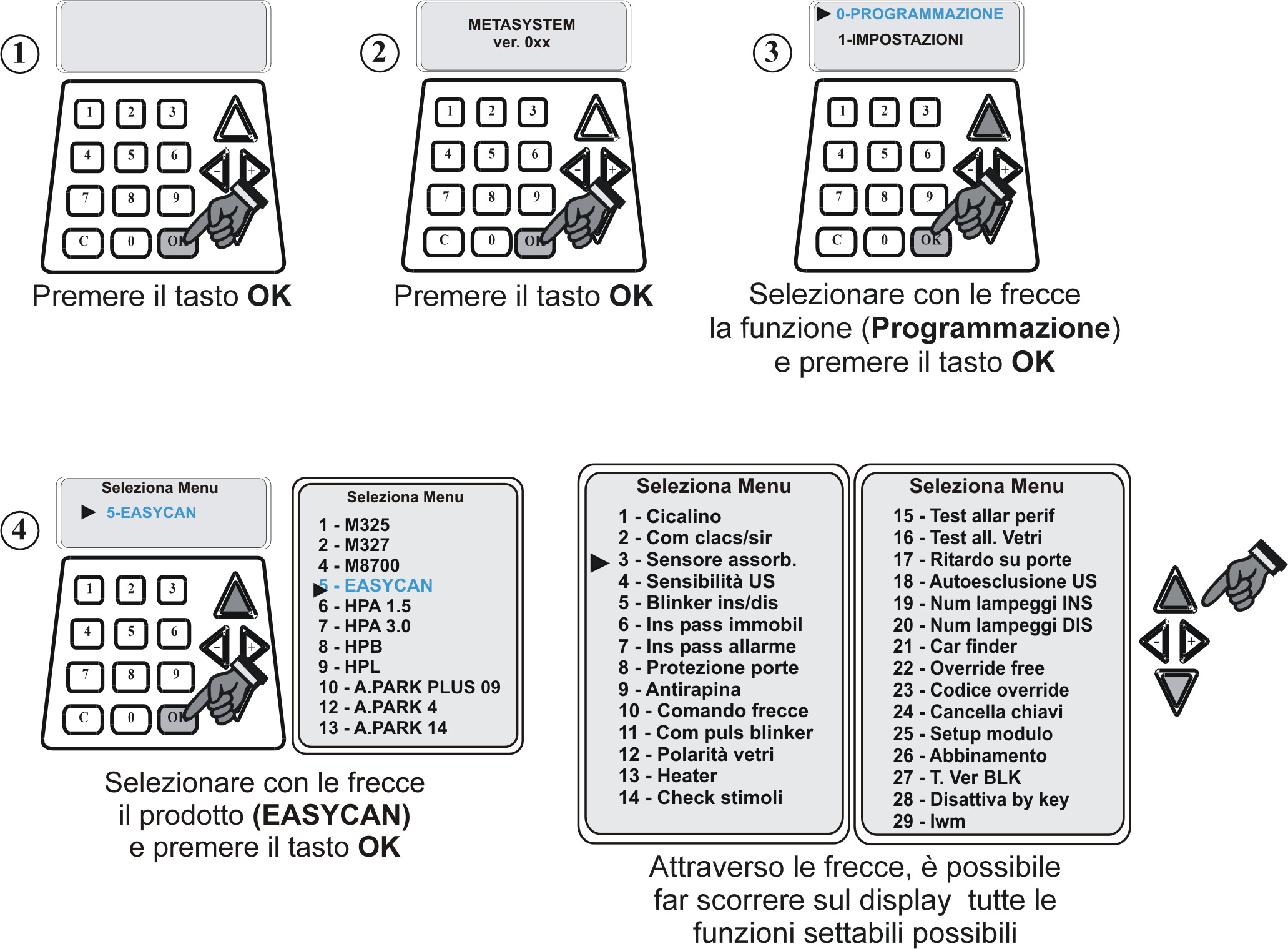 COMPOSIZIONE KIT PROGRAMMAZIONE PRODOTTO Prima di installare la CENTRALINA ALLARME in vettura è necessario eseguire una programmazione tramite il Programmatore allarme.