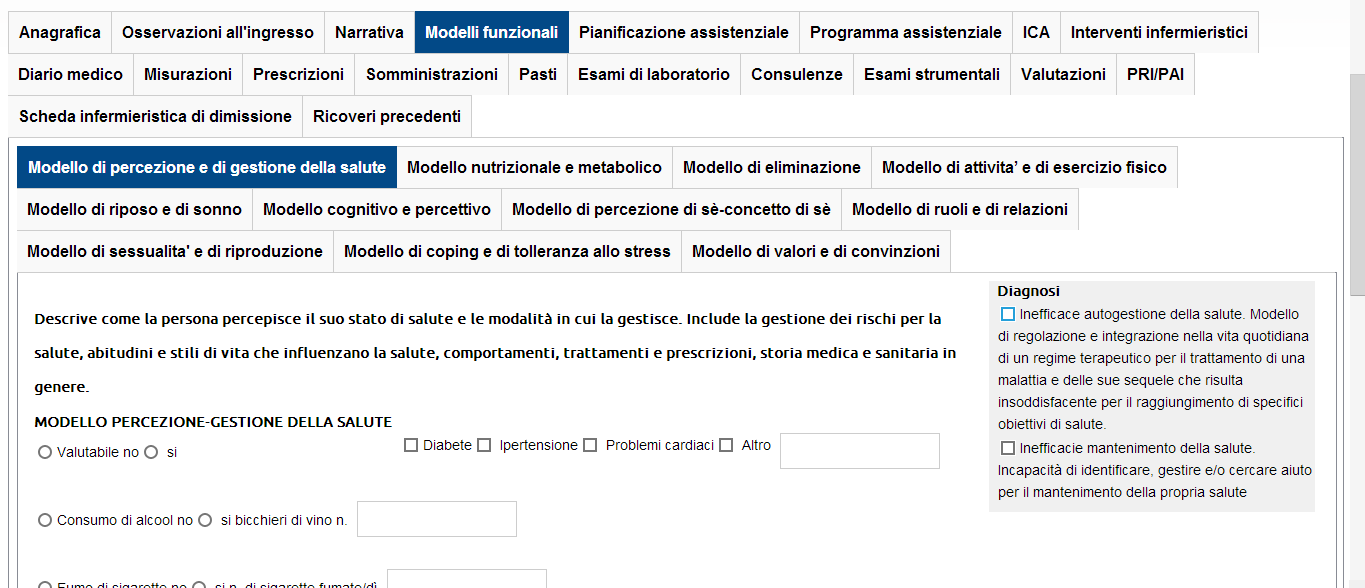 Ogni modello funzionale ha un codice, un nome ed uno o più reparti in cui viene utilizzata. Il codice è utilizzato solo ai fini dell ordinamento.