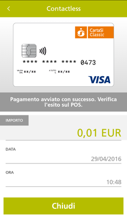 contactless Inserimento PIN In attesa della