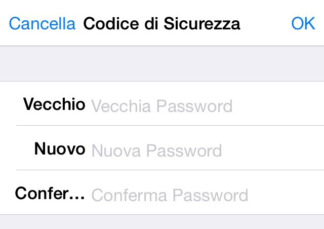 Digitare la vecchia password nel riquadro in alto, Se è la primo cambio di Password dovete digitare: admin 10.4.1. Digitare la nuova Password vicino alla parola Nuovo 10.4.2.